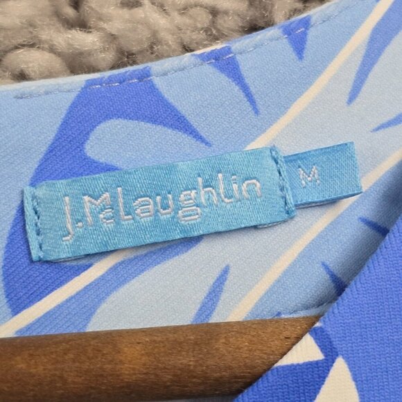 J McLaughlin Edie Maxi Dress M Catalina Cloth Blue Halter Resort Travel Ready‎ - Picture 5 of 11